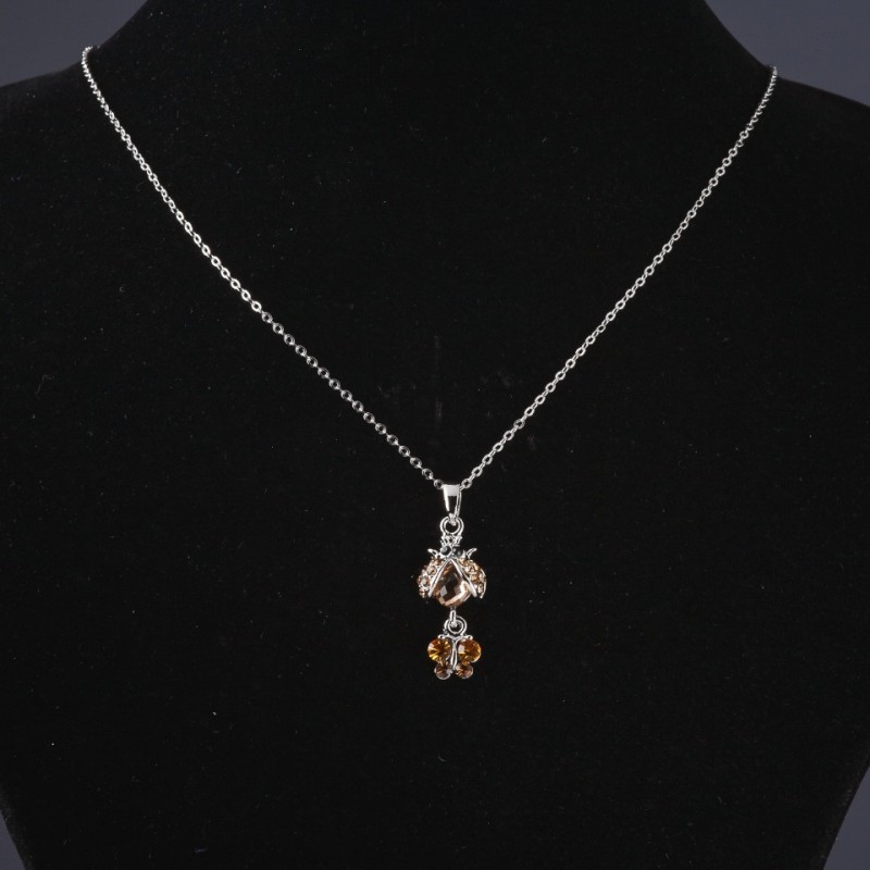 Pendant on chain Ladybird, length 55cm, pendant length 3.5 cm