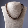 Smoky Quartz Necklace 47cm, Cross-Cut Disc Bead 12mm