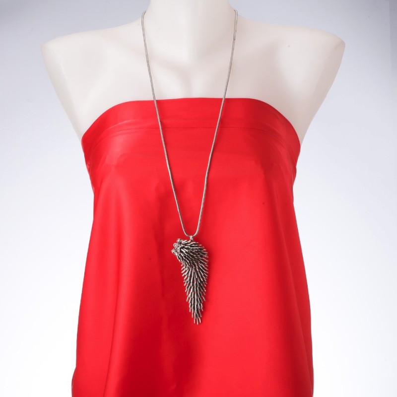 "Hedgehog" Pendant on Long Steel Cord, 85cm Length