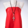 Crosses Pendant on Long Cord, 85cm Length