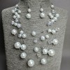 Necklace and Earrings Set "Strings of the Soul" pearls (imitation) on a cord, length 50 cm