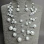 Necklace and Earrings Set "Strings of the Soul" pearls (imitation) on a cord, length 50 cm