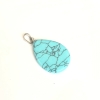 Green Turquoise (Pressed) Teardrop Stone Pendant, 2.5x1.8cm