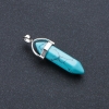 Hexagon Green Turquoise (Imitation) Stone Pendant, 4x0.9cm