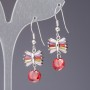 Bow Earrings with Colourful Crystals, length 4.5 cm