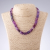 Purple-Tone Agate Necklace, Rectangle, 10x14mm, 44cm Length