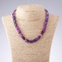 Purple-Tone Agate Necklace, Rectangle, 10x14mm, 44cm Length