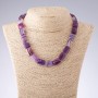 Purple-Tone Agate Necklace, Rectangle, 12x17mm, 44cm Length