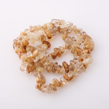 Natural Stone Beads on String Citrine "Stone Chips" 5-7mm, 39cm length