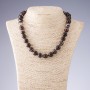 Brown Agate Necklace, smooth round beads, 12mm diameter, 45cm length