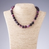 Purple-Tone Agate Necklace, Smooth Bead, 12mm Diameter, 44cm Length