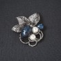 Brooch "Blueberry" metal colour "silver" 4.5 cm