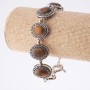 Clearance Bracelet Tiger's Eye Setting "Dot Cross" Oval Stone 22*18mm 7 pcs, Length 20-22cm