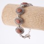 Clearance. Bracelet Aventurine "Golden Sand", "dot-cross" setting, oval stone 22x18mm, 7 pcs, length 20-22cm