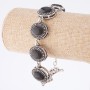 Clearance Bracelet Agate Setting "Dot Cross" Oval Stone 22*18mm 7 pcs, Length 20-22cm