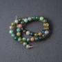 Beads on Fishing Line Natural Stone Moss Agate Multicolour Smooth Ball, 8.5mm Diameter +/-, 39cm Length