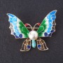 Brooch "Butterfly" coloured enamel, 5x4.5 cm, metal colour "gold" insect series
