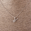 Guitar with Music Note Pendant on Figaro Chain, 52cm length, 2x1.2cm diameter, silver-toned metal