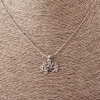 Music Staff Pendant on Figaro Chain, 52cm length, 2x1.5cm diameter, silver-toned metal