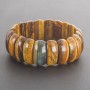 Tiger's Eye Bracelet on Elastic, Rectangular Link 2.5x1.2cm