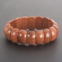 Aventurine Bracelet "Golden Sand" on Elastic Band, Rectangular Link 2×1cm