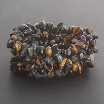 Bracelet Hawk's Eye "stone shard" on elastic