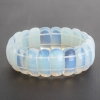 Moonstone Bracelet on Elastic, Rectangular Link 2.5x1cm