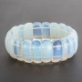 Moonstone Bracelet on Elastic, Rectangular Link 2.5x1cm