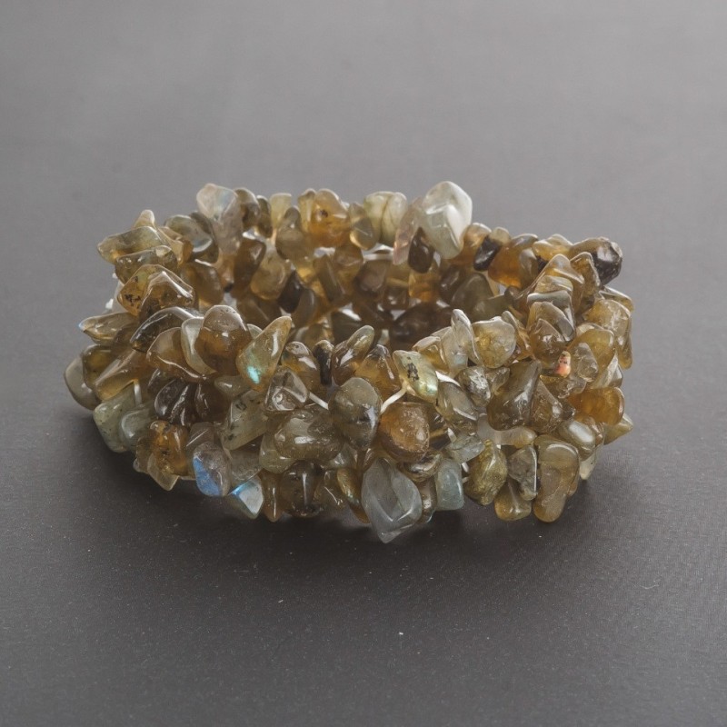Labradorite "Stone Chip" Bracelet on Elastic Band