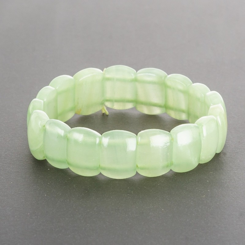 Bracelet Green Onyx Elastic Band Rectangular Links 1.5×1, 1 cm