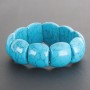 Bracelet Turquoise (pressing) on elastic with glossy convex rectangular links 1.8 x 2.1 cm
