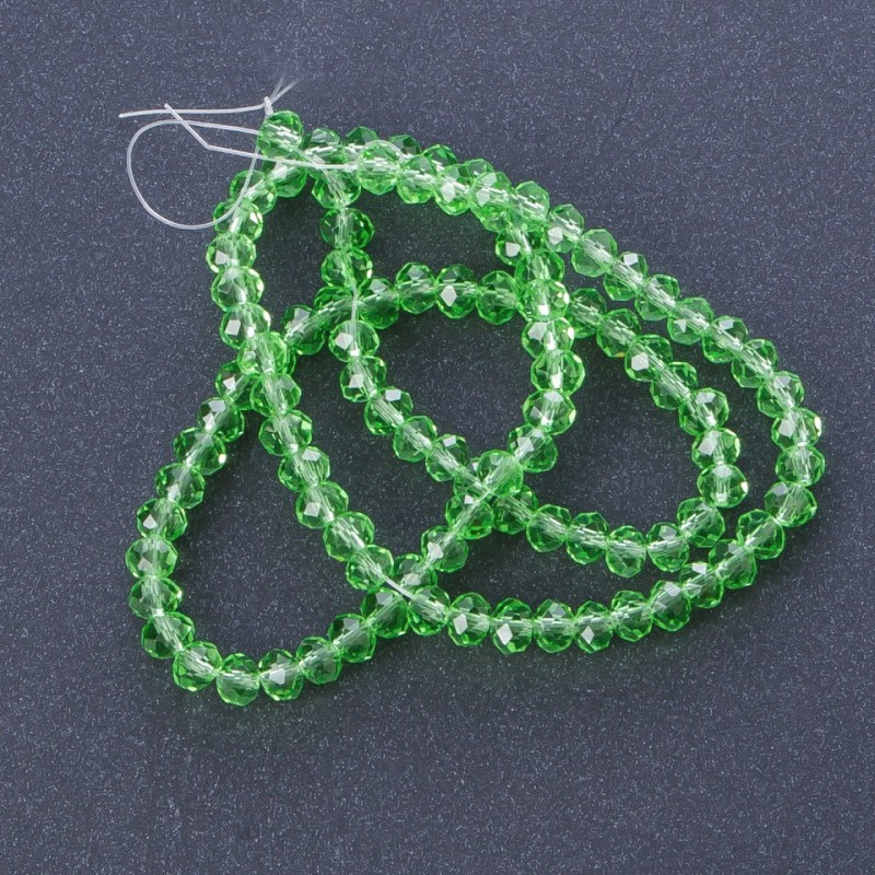 Czech Crystal Beads Clear Light Green, 40cm length, 6mm diameter