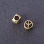 Findings Insert 'Peace' bronze metal colour, diameter 4mm, pack 20g +/-9pcs