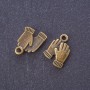 Findings Pendant "Hands" metal colour "bronze" 18x13mm, pack 20g +/-17pcs