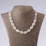 White Quartz Natural Stone Necklace, Oval, length 45cm, diameter 13x18mm