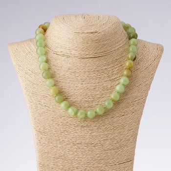 Onyx Natural Stone Necklace, Smooth Bead, length 45cm, diameter 12mm