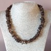 Necklace of natural smoky quartz, faceted "Butterfly", length 45cm, bead diameter 10mm (+-)