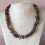 Necklace of natural smoky quartz, faceted "Butterfly", length 45cm, bead diameter 10mm (+-)