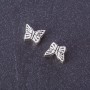 Findings Insert Bead "Butterfly" metal colour "silver" d 7x9mm pack 20g +/-33 pcs