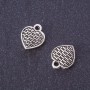 Findings Flat Heart Pendant metal colour "silver" d 13x11mm, pack 20g +/-23pcs