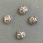 Jewellery Finding Ladybird Bead Insert, "silver" metal colour, ⌀10x10mm, pack 20g +/- 14pcs