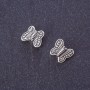 Bead Insert Findings Butterfly, Silver Metal Colour, 10x9mm, Pack 20g (+/- 40 pcs)