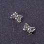 Bead Insert Findings Butterfly, Silver Metal Colour, 10x7mm, Pack 20g (+/- 29 pcs)