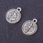 Charm Coin Icon / Crucifix pendant colour metal "silver" d 17x13mm pack 20g +/- 13pcs