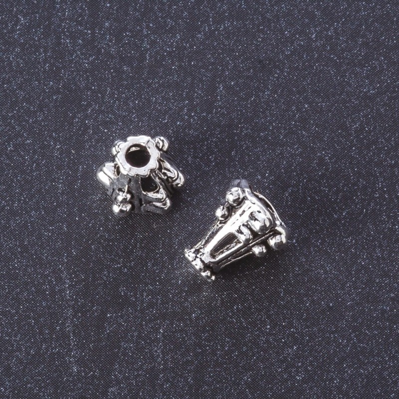 Findings End Cap, metal colour "silver" L 10mm, pack 20g +/-24 pcs