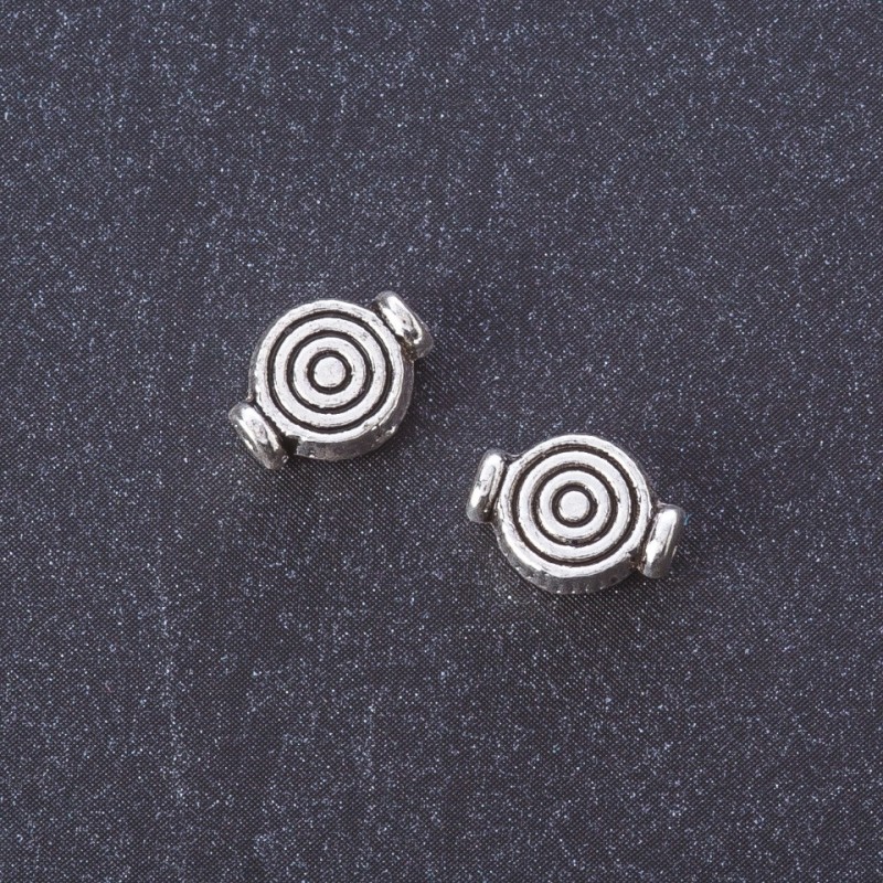 Findings Insert Bead metal colour "silver" 8x10mm pack 20g +/-26 pcs