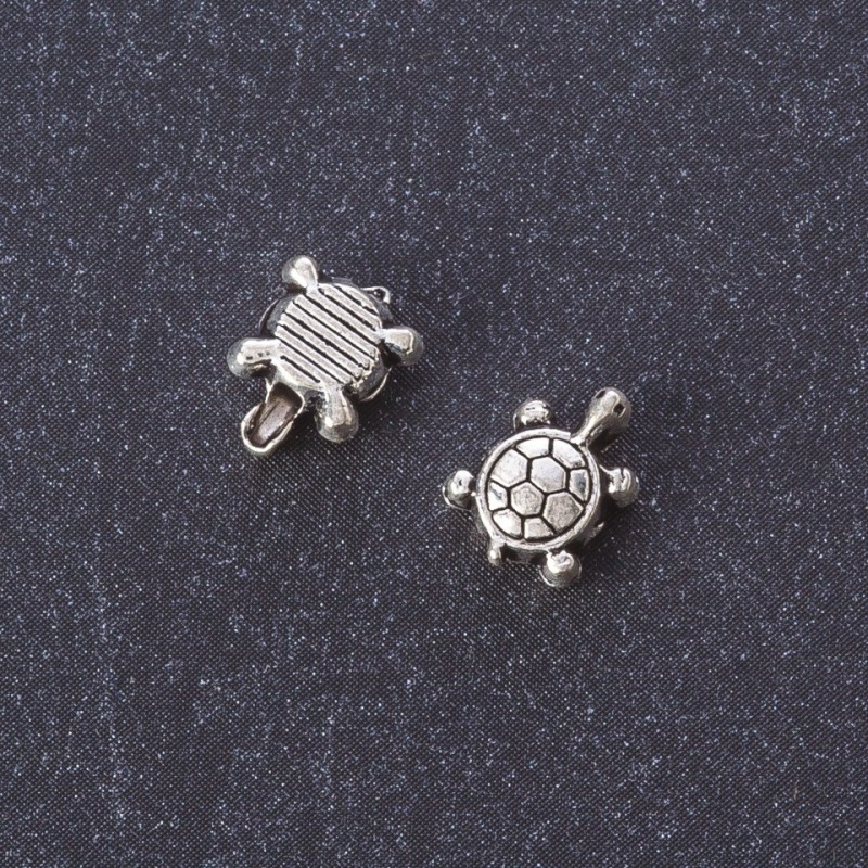 Findings Insert Bead "Shell" metal colour "silver" 7x8mm pack 20g +/-40 pcs