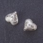 Findings Insert Bead "Heart" metal colour "silver" 12x13mm pack 20g +/-9 pcs