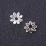 Findings End Cap Flower, metal colour "silver" 9mm, pack 20g +/-100 pcs