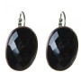 Clearance Agate Earrings Faceted Smooth Setting Oval Stone B 2.3*3.2cm, length 4cm